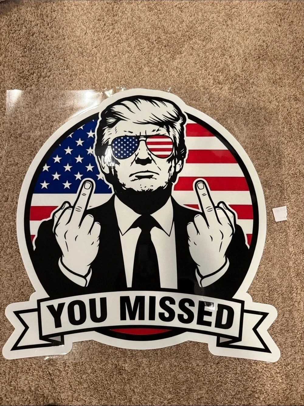 Political Graphic Wall Decal in Black & White Like New